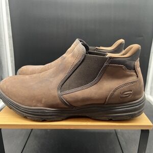 Skechers Men's Garton Keven Pull On Low Boot Shoe Leather Brown Size 11 64996